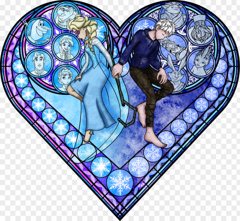 Stained Elsa Kingdom Hearts Jack Frost Anna Coloring Book PNG