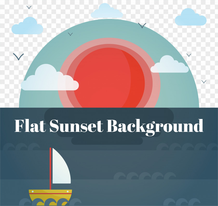 Sunrise Sea Sunset Illustration PNG