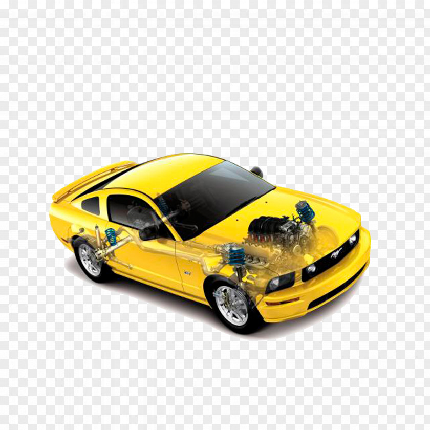 Yellow Sports Car Perspective 2005 Ford Mustang 2006 2013 2015 PNG