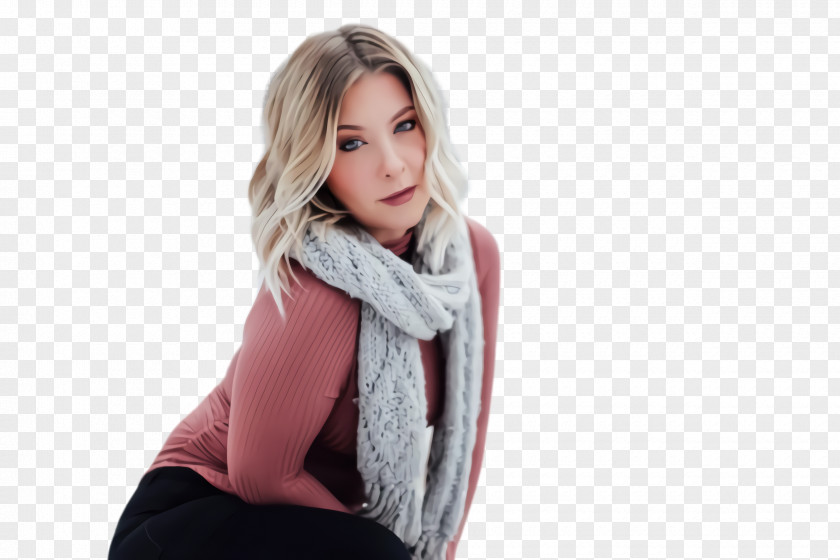 Hood Beige Winter Girl PNG