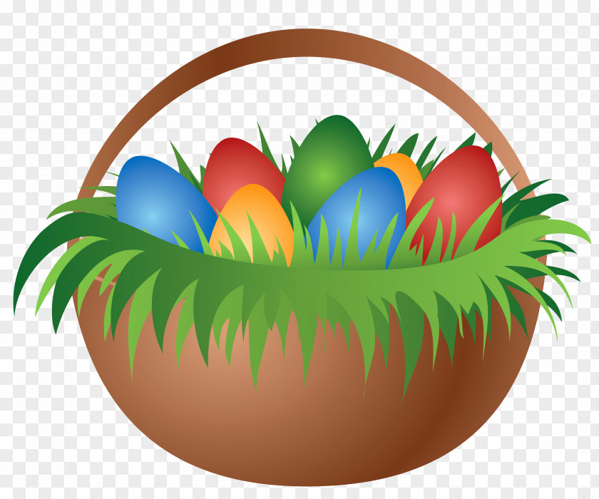Painted Easter Basket With Eggs Picture Bunny Egg Clip Art PNG