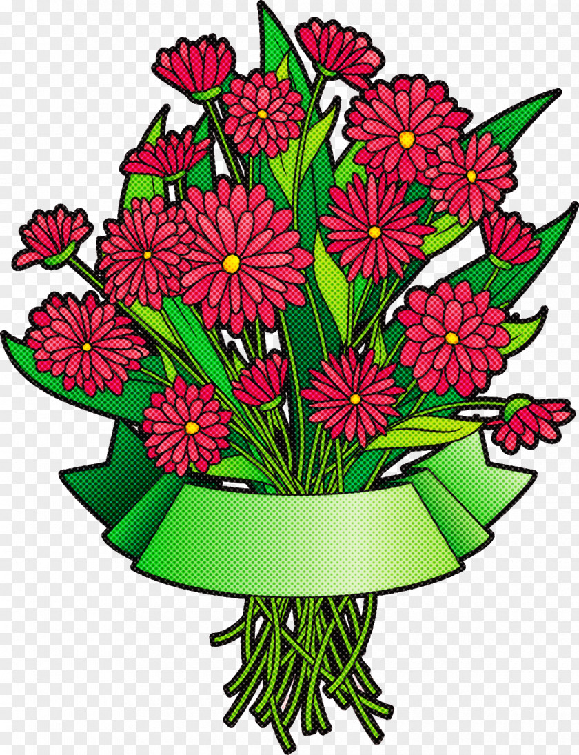 Flower Bouquet Bunch Ribbon PNG