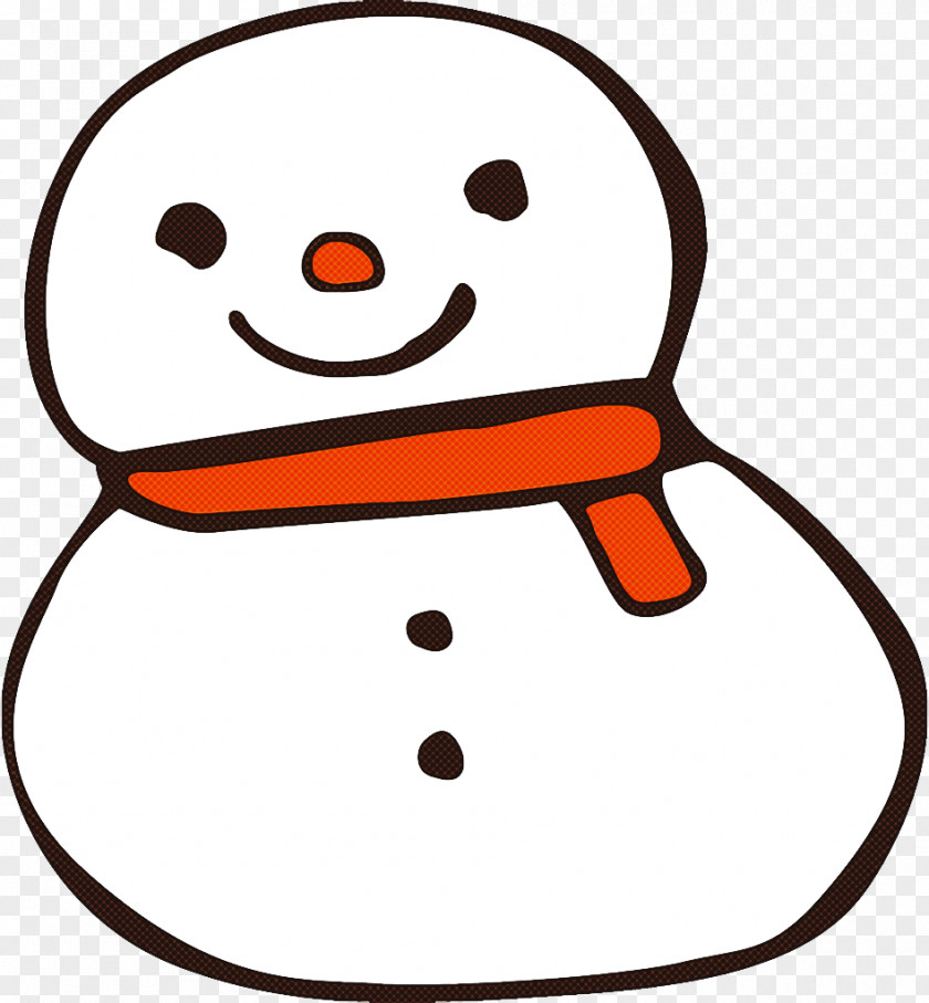 Line Art Smile Snowman PNG