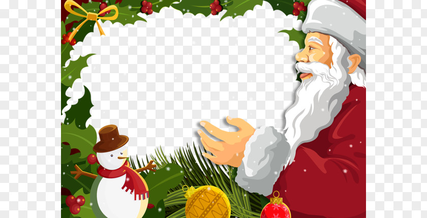 Santa Postcard Background Picture Frame Wish Holiday PNG