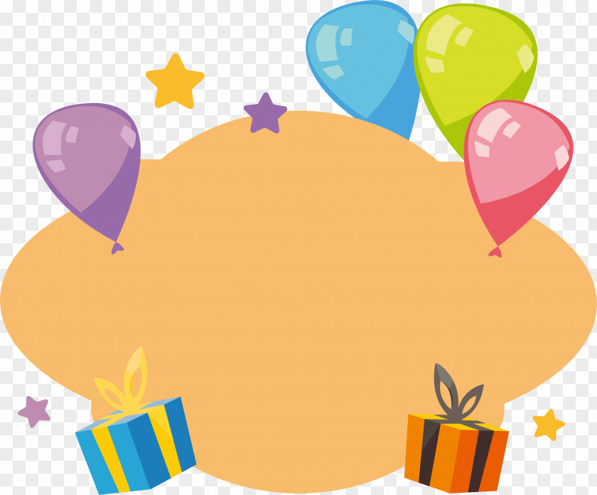 Color Gift Balloon Title Box Birthday PNG