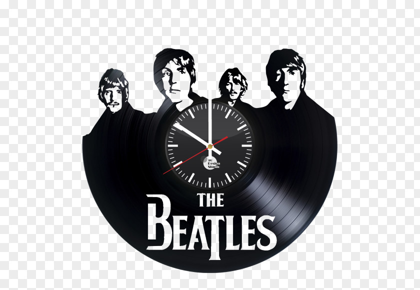 The Beatles Logo Phonograph Record Clock Abbey Road LP PNG