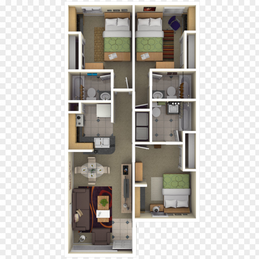 Tiger Woods Floor Plan Apartment House Room PNG