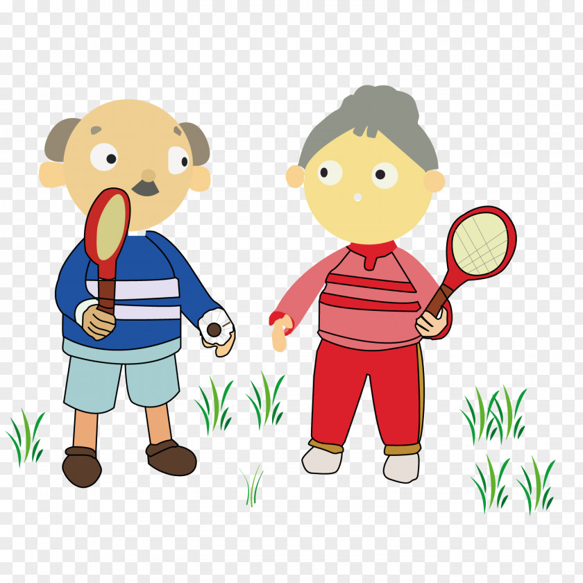 Play Tennis For The Elderly Badminton Athlete Old Age Sport PNG