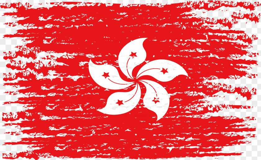 Red Hand Painted Purple Flag Of Hong Kong China Stock Photography PNG