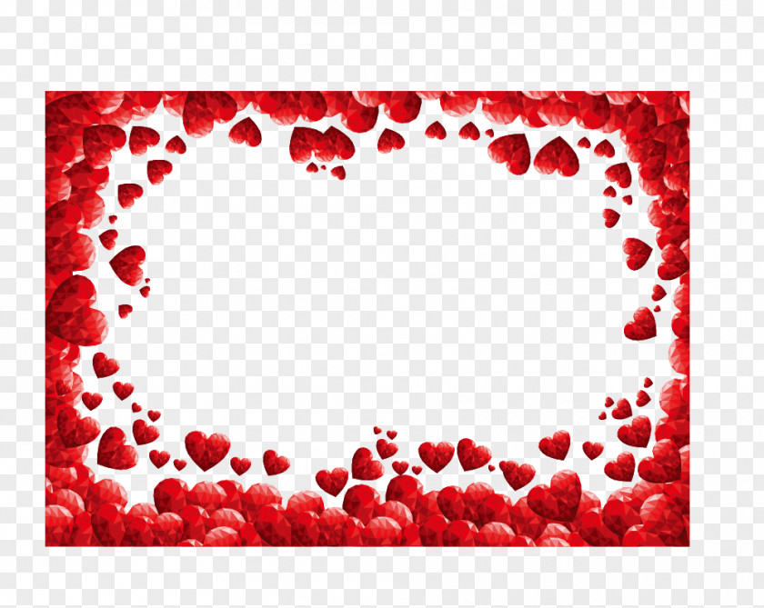 Red Hearts Border Valentines Day Heart Clip Art PNG