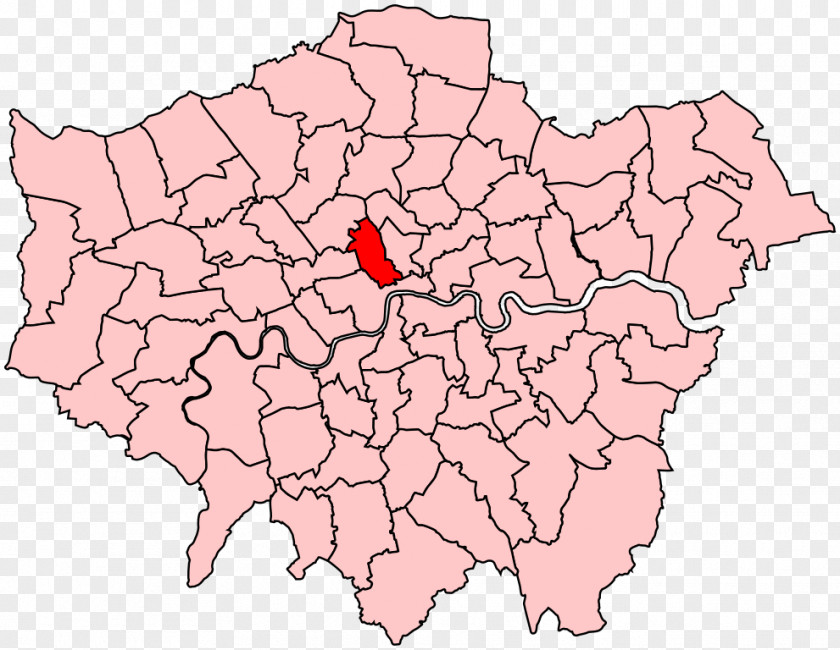 Map London Borough Of Islington Crayford Boroughs Blank PNG