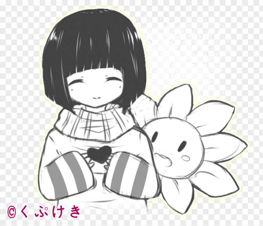 Student Black And White Undertale Flowey Drawing Sketch Image PNG