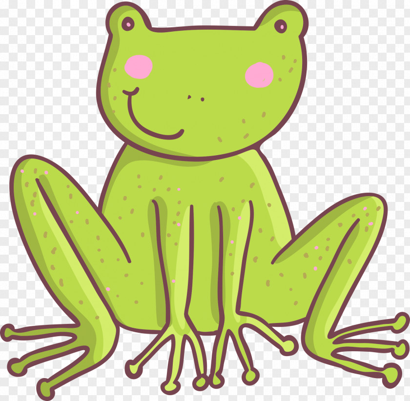 Cartoon Green Frog Five Little Speckled Frogs Clip Art PNG