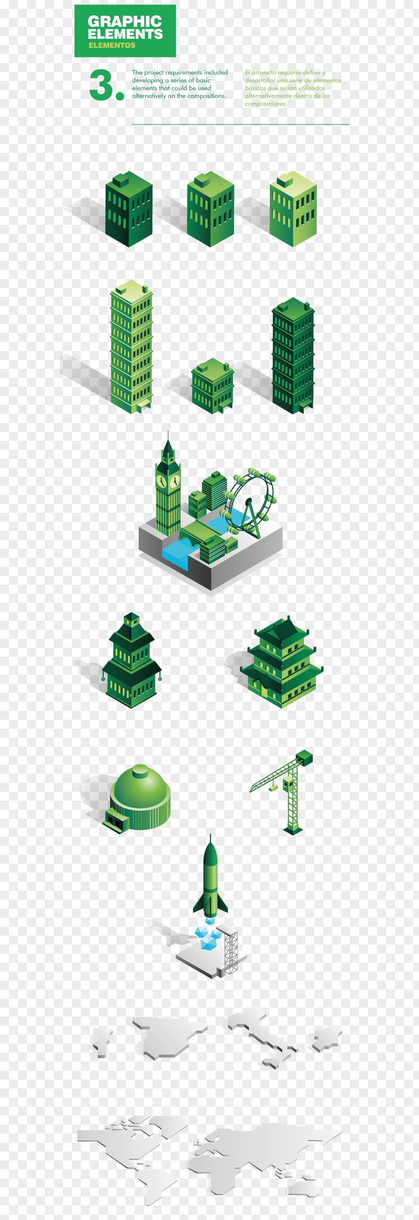 Isometric Business Element Infographic Graphic Design Animation PNG