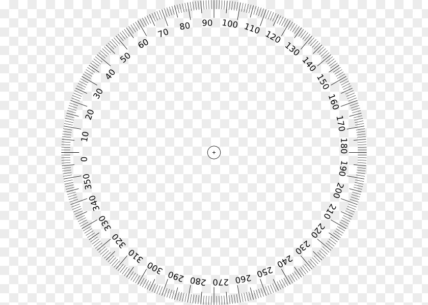 Printable Protractor 360 Degree Angle Circle Clip Art PNG