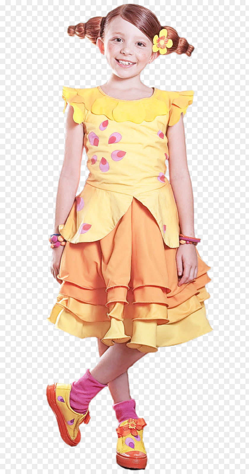 Textile Ruffle Clothing Yellow Pink Dress Day PNG