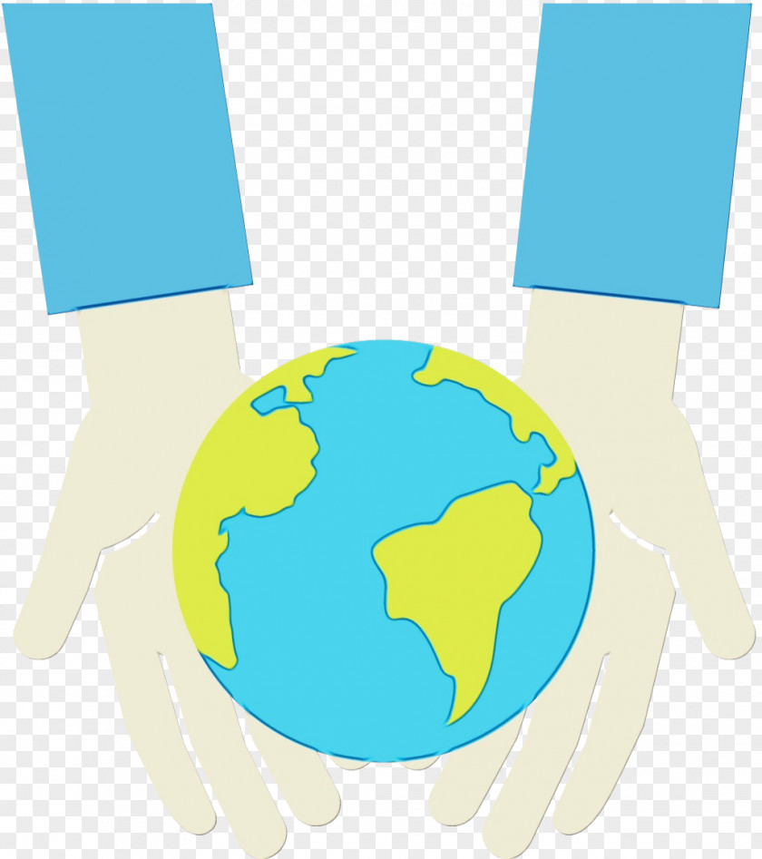 Turquoise Globe World Earth Gesture PNG