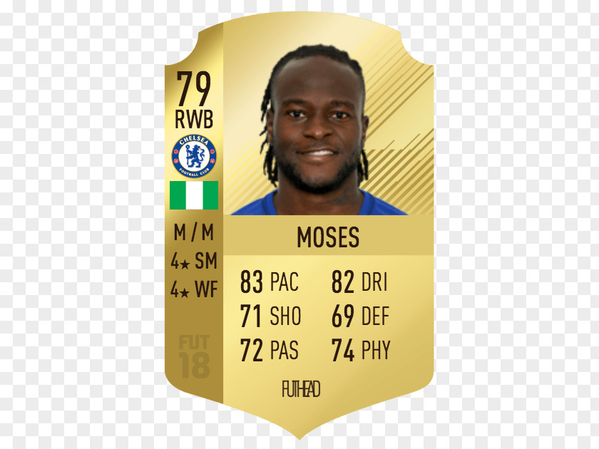 Victor Moses Marcelo Vieira FIFA 18 17 Football Player EA Sports PNG