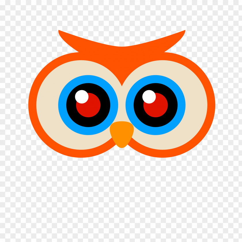 Flat Cartoon Owl Clip Art PNG