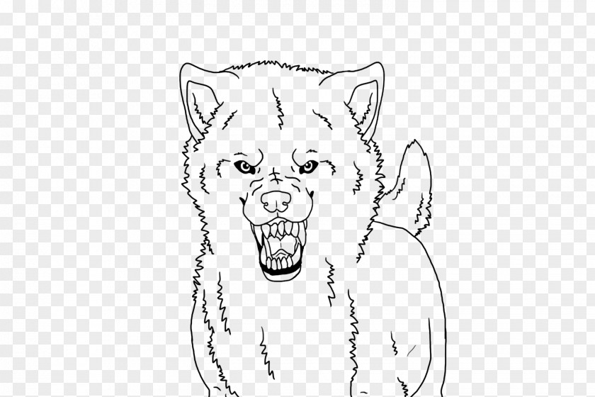 Wolf Whiskers Cat Snarl Sketch PNG