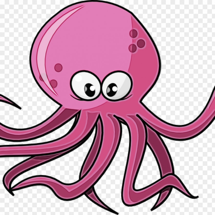 Animal Figure Magenta Octopus Cartoon PNG