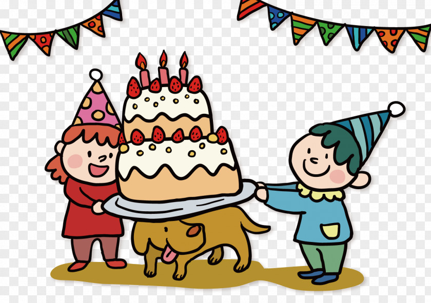 Hand Painted Birthday Vector PNG