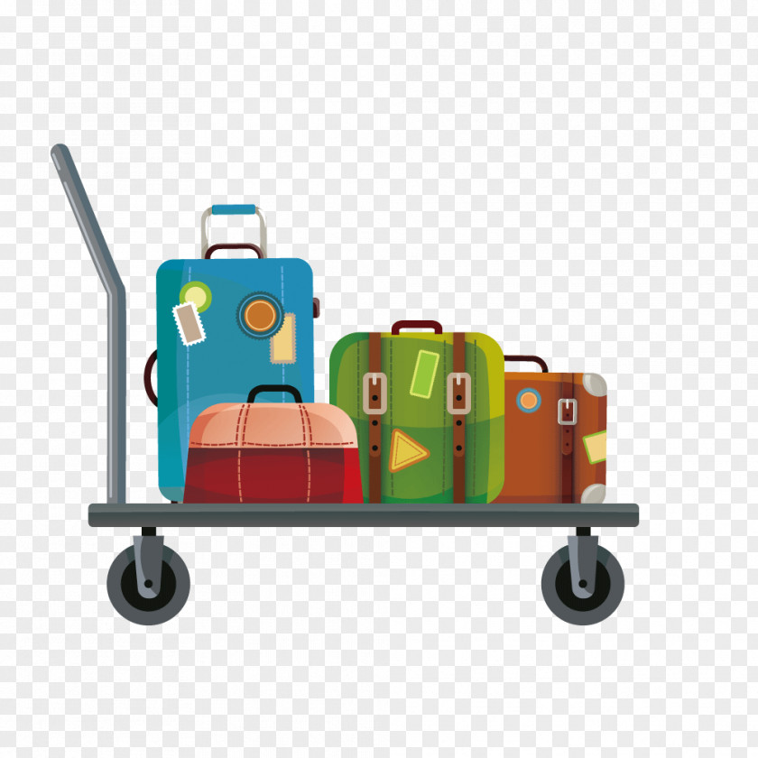Vector Hand Baggage Car Airport Luggage Suitcase PNG