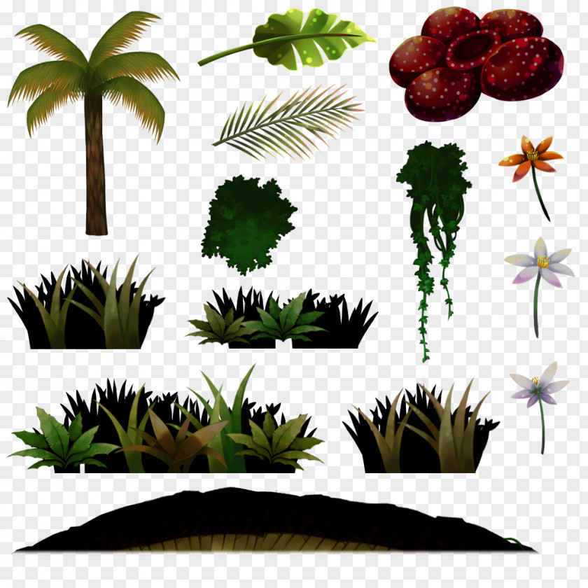 3D Cartoon Stone Buildings,Beautifully Summer Plant Grass Tree PlayStation 3 Computer Graphics Asian Palmyra Palm PNG