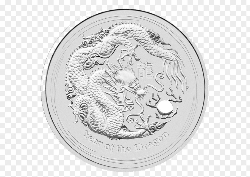 Silver Bar Perth Mint Coin Dragon PNG