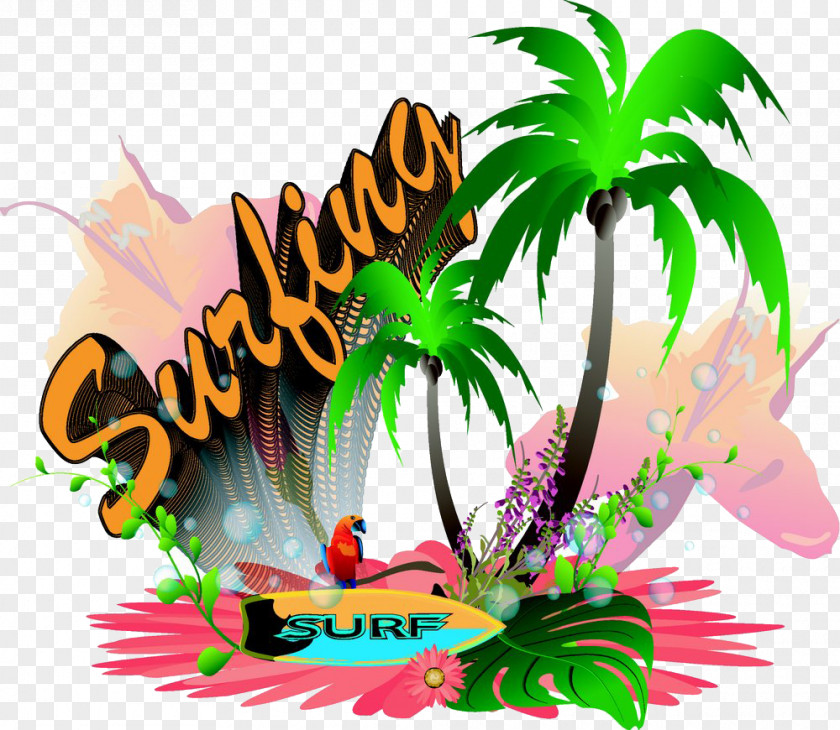 Surfing Illustration Picture PNG