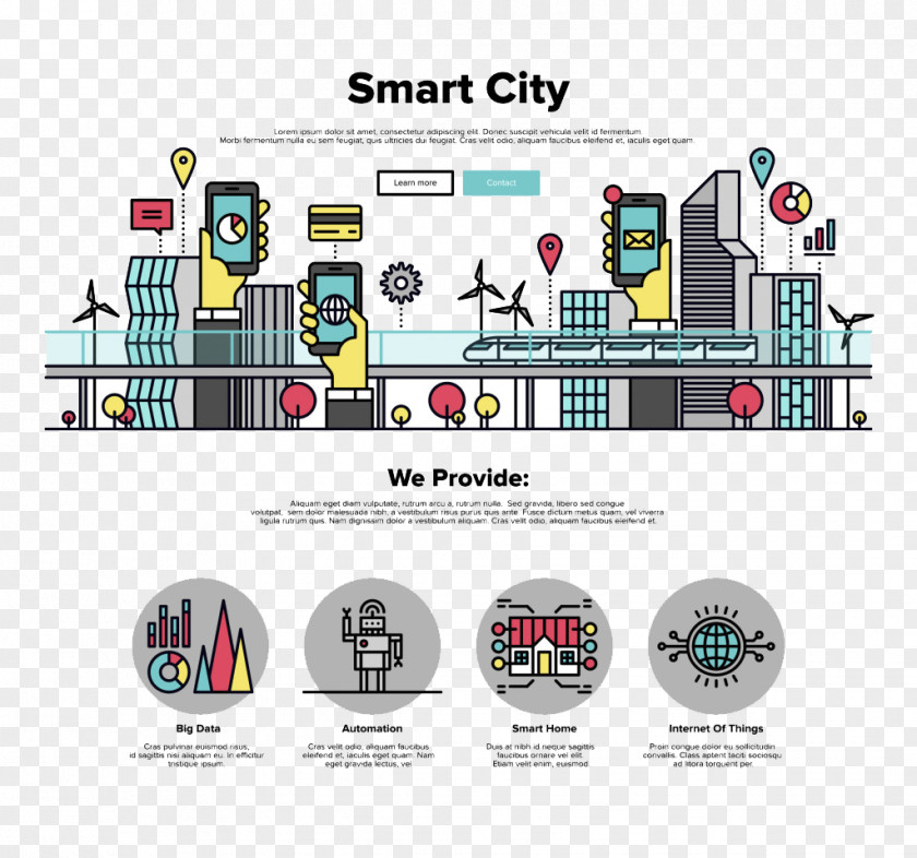Smart City Vector Material Graphic Design Illustration PNG