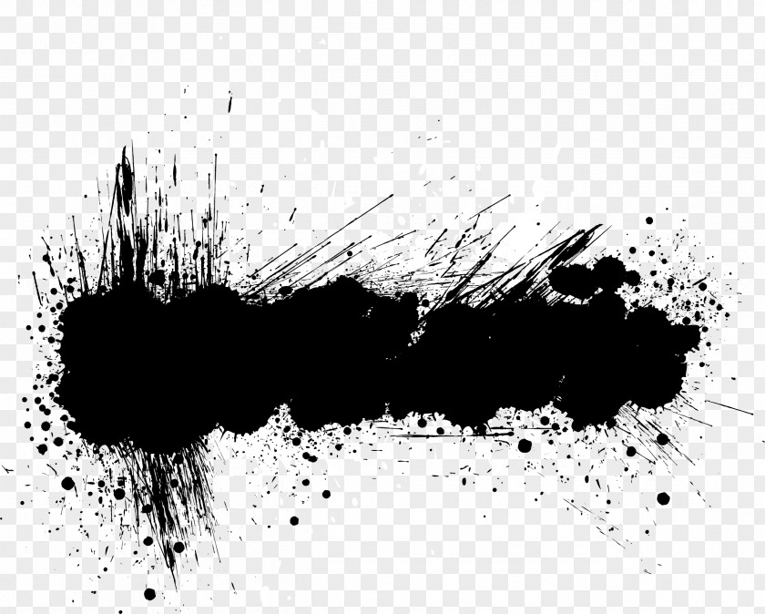 Abstract Black Ink Banner Grunge Download PNG