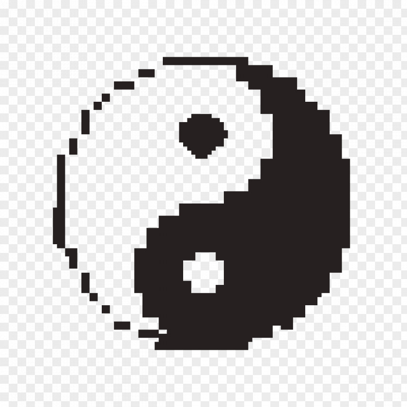 Symbol Pixel Art Yin And Yang Image PNG