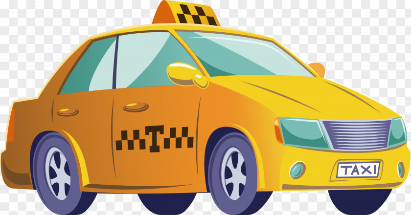 Yellow Taxi Car Cab PNG