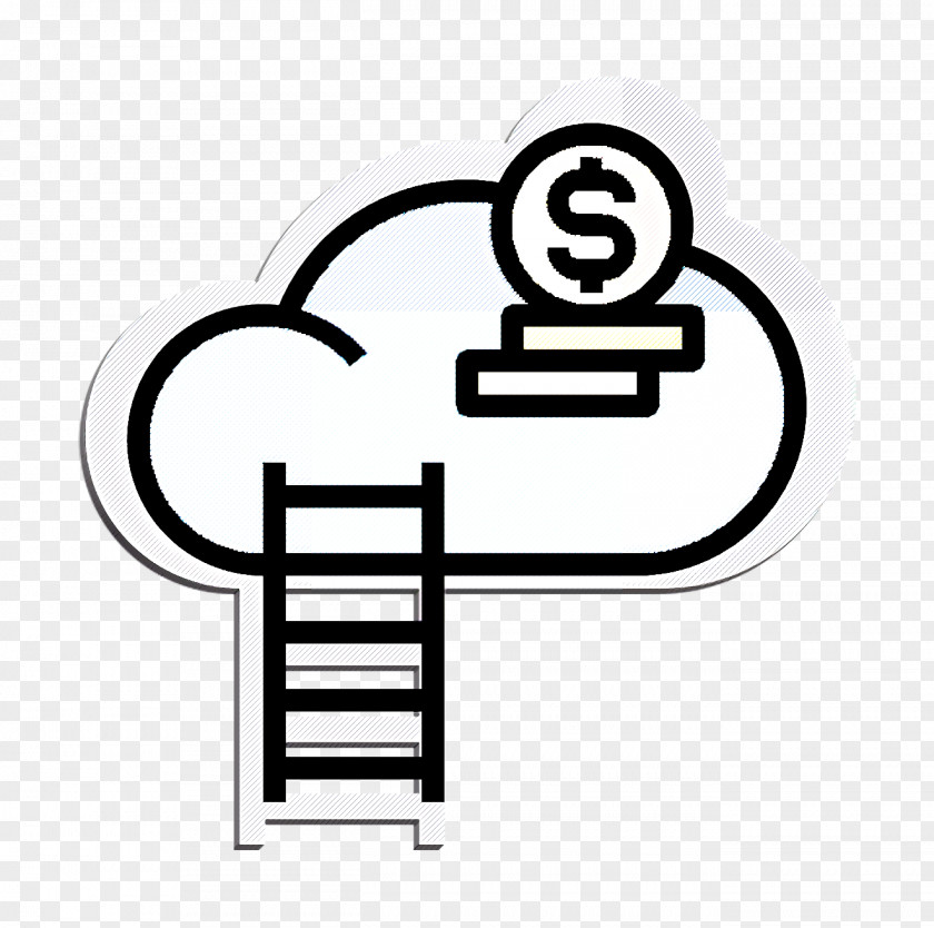 Cloud Icon Ladder Startup PNG