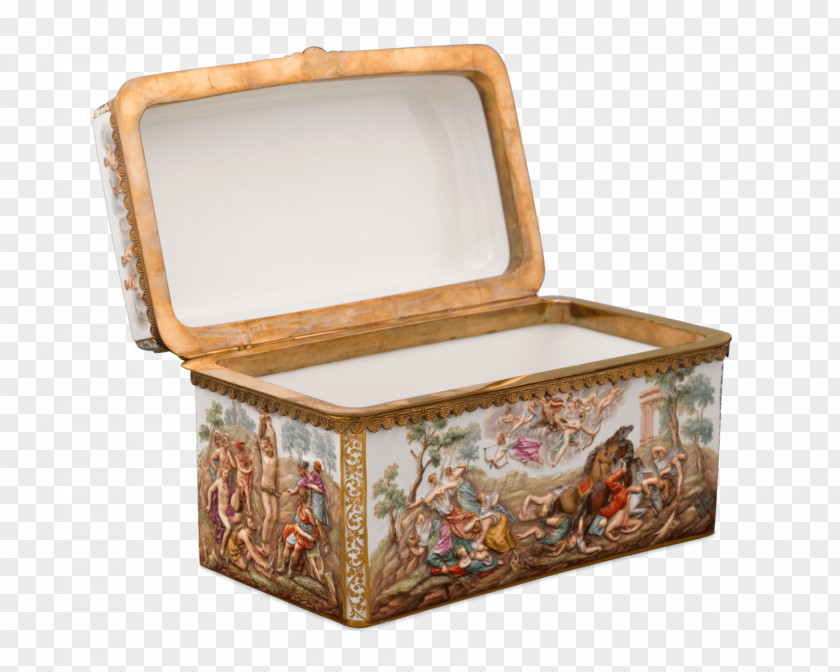 Exquisite Hand-painted Painting Meissen Porcelain Box Rectangle Casket PNG