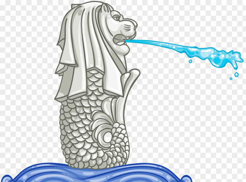 SINGAPORE Merlion Park Drawing PNG