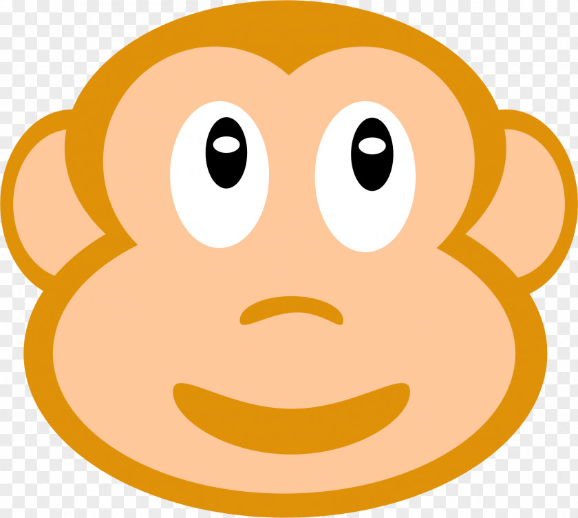 Monkey Clipart Snout Smiley Line Clip Art PNG