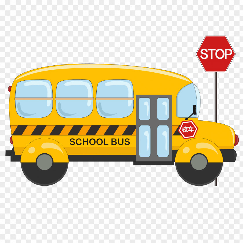 Public Transport Yellow School Bus PNG