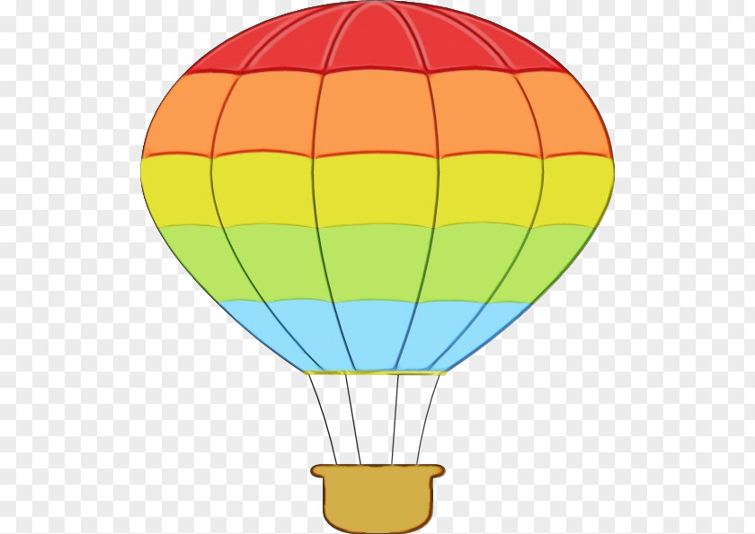 Aircraft Parachute Hot Air Balloon Watercolor PNG