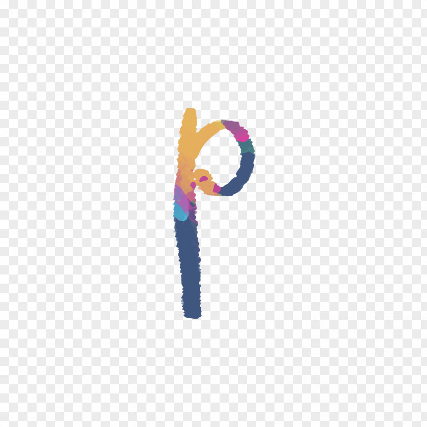 Blue And Yellow Watercolor Letters P Letter Font PNG