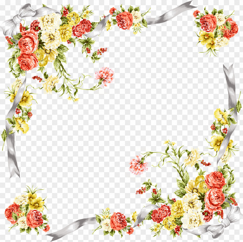 Flower Picture Frames Paper Molding PNG