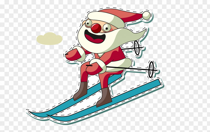 Santa Ski Claus Christmas Gift Clip Art PNG