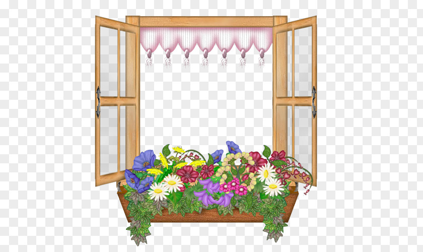 Summer Backyard Frame Container Flower Floral Design Image Clip Art PNG