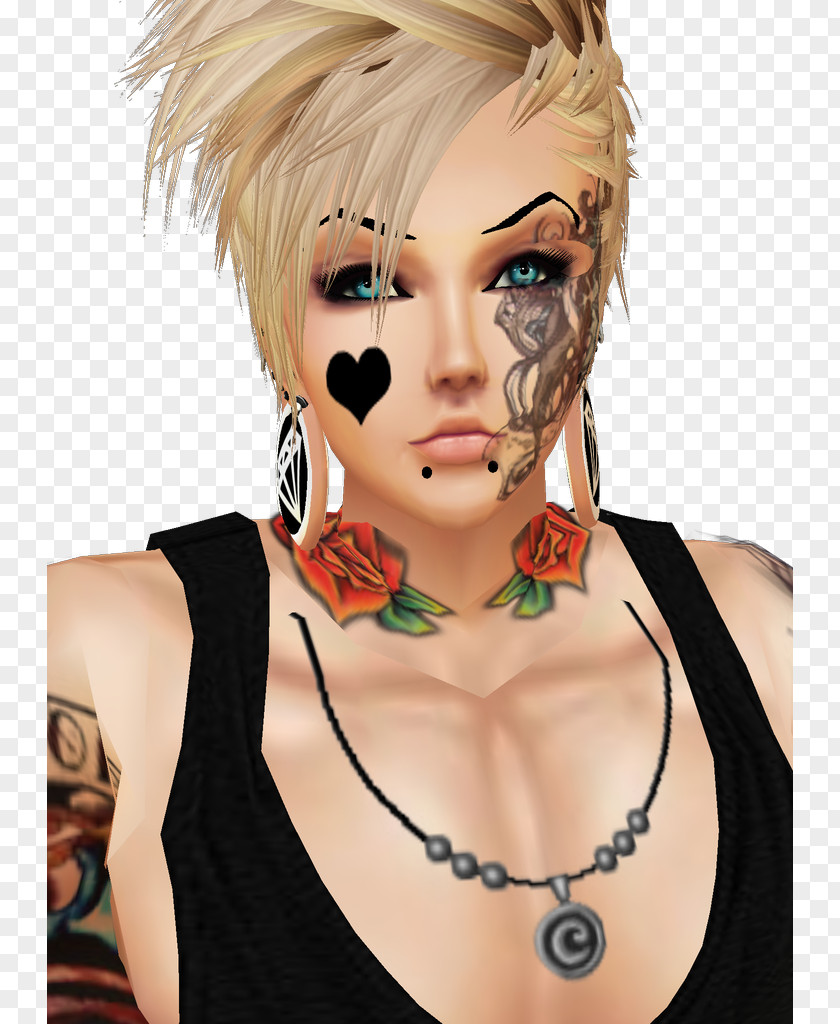 Avakin Vs Imvu Cheek Brown Hair Fiction Shoulder PNG