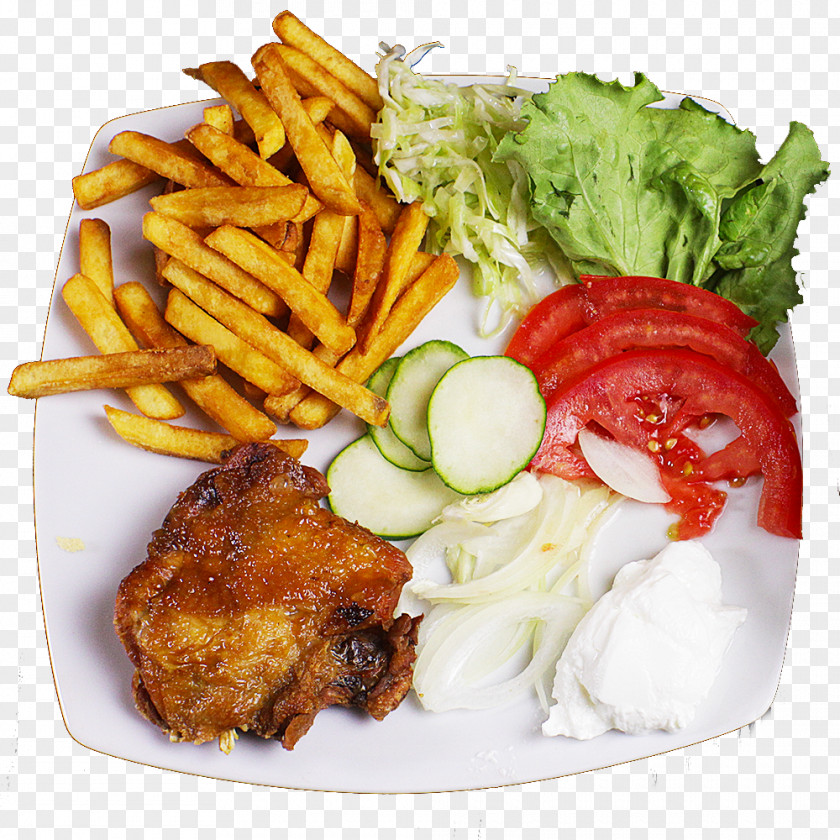 Pizza French Fries Chicken And Chips As Food Lunch PNG