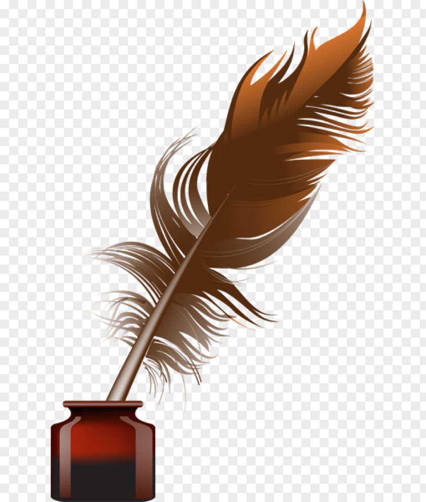Ink Clipart Paper Quill Inkwell Pen PNG