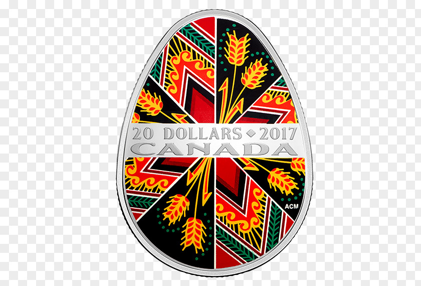 Folk Custom Canada Pysanka Coin Silver Ukraine PNG