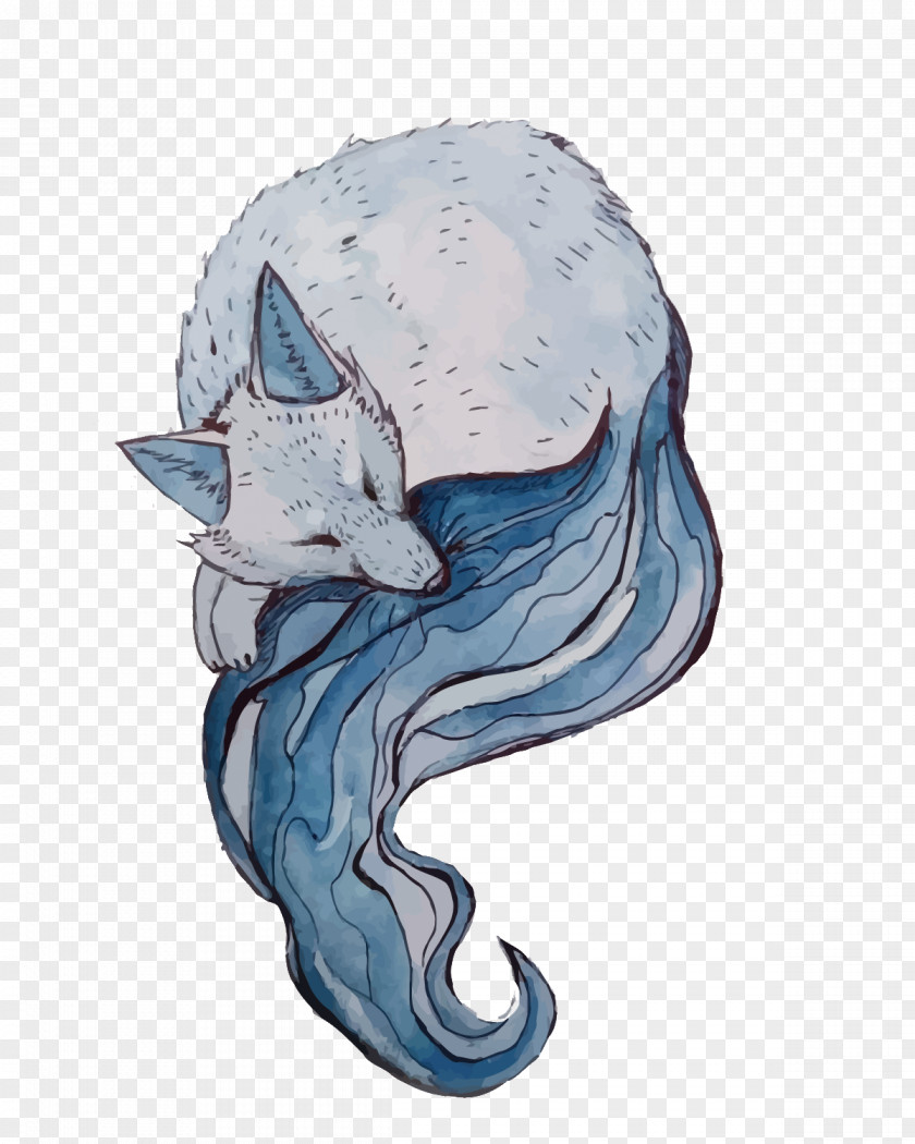 Vector Blue Fox Euclidean Illustration PNG