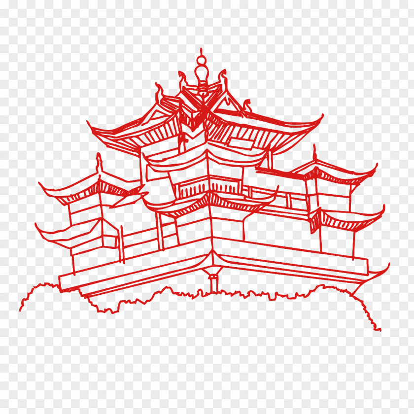 Hand-painted Hangzhou Free Downloads West Lake Architecture Drawing PNG